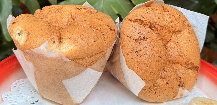 Banana Chocolate Chip spongie cakes wrapped in paper
